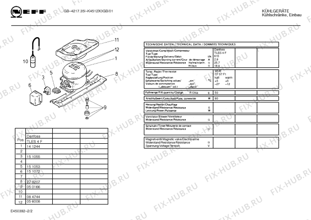 Взрыв-схема холодильника Neff K4512X0GB - Схема узла 02