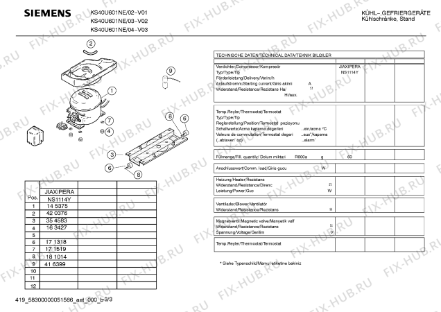 Схема №2 KS40U601NE с изображением Инструкция по эксплуатации для холодильной камеры Siemens 00588138