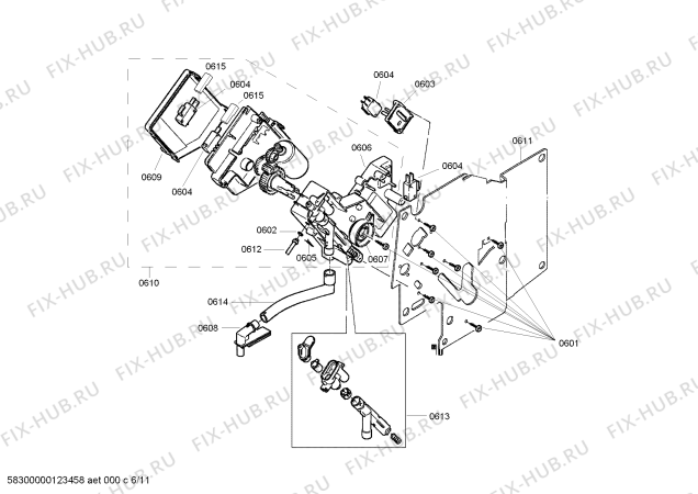 Схема №7 3CF458XP Balay с изображением Модуль управления для электрокофемашины Bosch 00651256