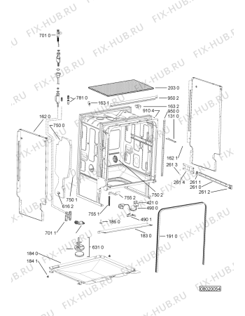 Взрыв-схема посудомоечной машины Whirlpool ADPT 5985 WH - Схема узла