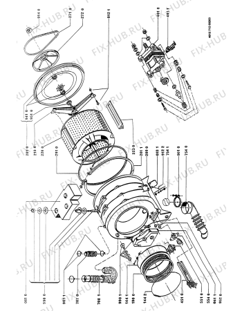 Схема №1 AWM 884/WP с изображением Бак (полубак) для стиралки Whirlpool 481951528227