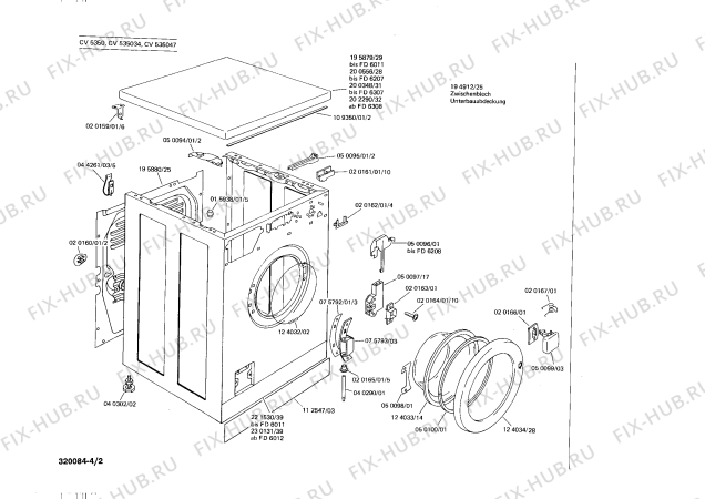 Схема №4 WV263052 SIWAMAT 263 с изображением Крышка для стиралки Bosch 00200556