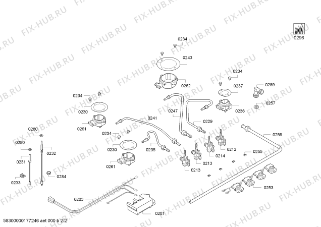 Взрыв-схема плиты (духовки) Bosch PPP614B91R T60F 4G BO MARRON - Схема узла 02