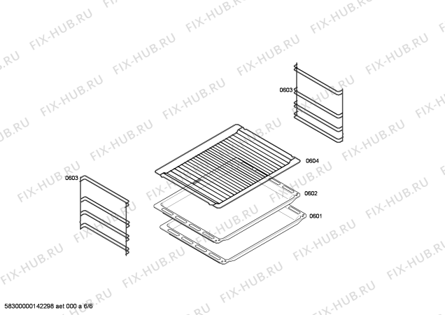 Взрыв-схема плиты (духовки) Bosch HBN231E1L - Схема узла 06