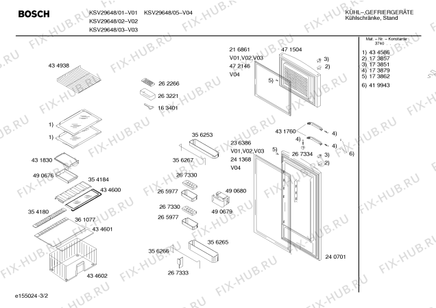 Взрыв-схема холодильника Bosch KSV29648 - Схема узла 02