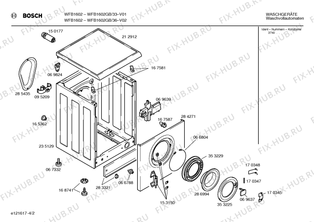 Схема №1 WM20820GB SIWAMAT 2082 с изображением Кабель для стиралки Siemens 00354521