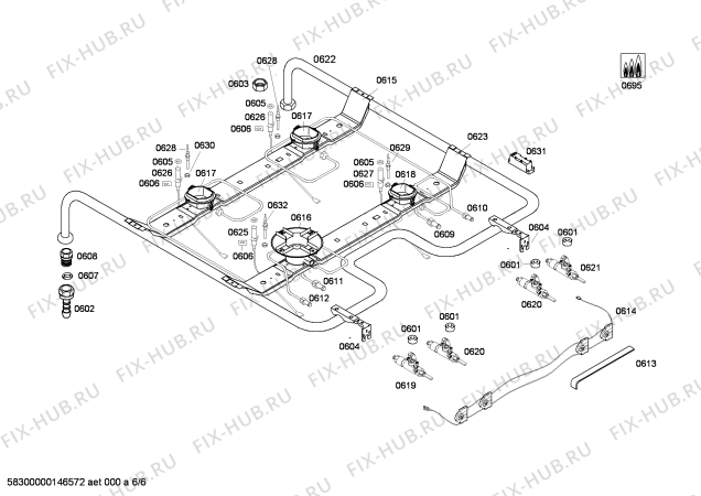 Схема №3 HP34W510J с изображением Планка для духового шкафа Siemens 00684996