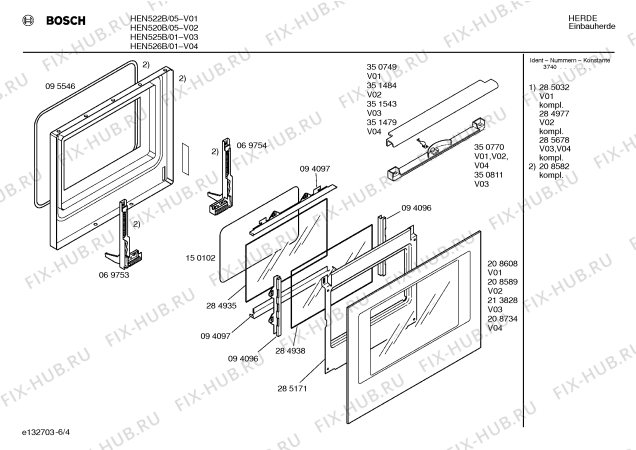 Схема №2 HEN226CCC с изображением Панель управления для плиты (духовки) Bosch 00350763