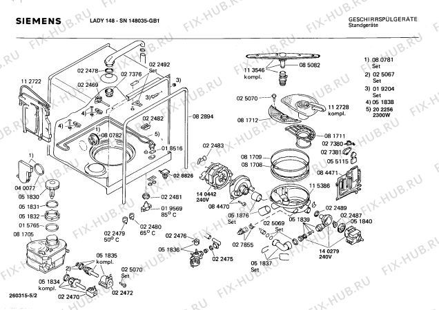 Взрыв-схема посудомоечной машины Siemens SN148035 - Схема узла 02