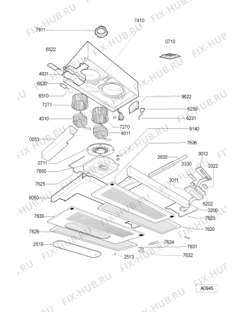 Схема №1 AKR 637 NB с изображением Фиксатор для электровытяжки Whirlpool 481240478356