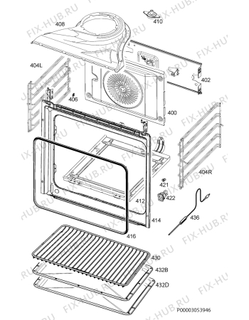 Взрыв-схема плиты (духовки) Electrolux EOC6841AAX - Схема узла Oven