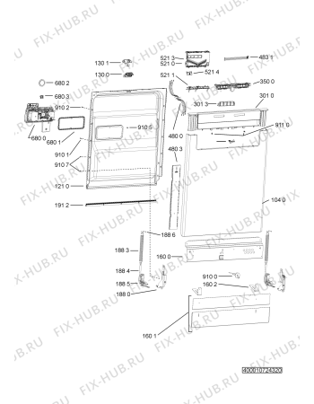 Схема №3 GSU 102303/1 A3+ TR с изображением Обшивка для посудомойки Whirlpool 481010773427