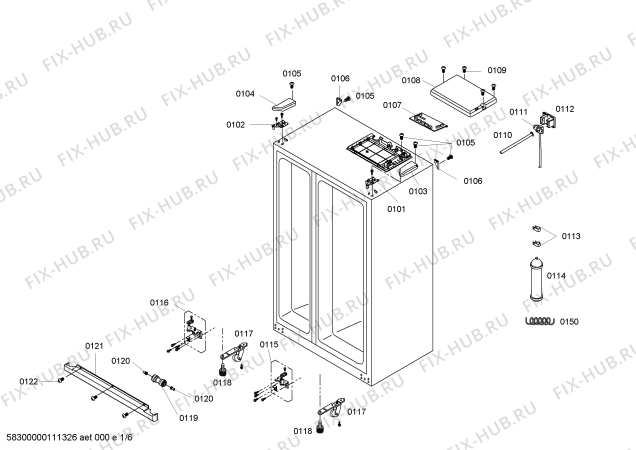 Схема №3 KAN60A15NE с изображением Панель для холодильника Bosch 00664653