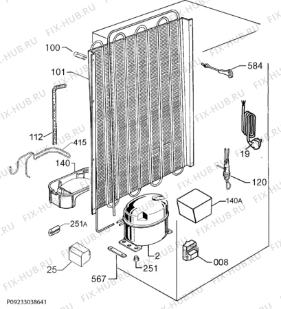Взрыв-схема холодильника Zanussi ZRA40102WA - Схема узла Cooling system 017