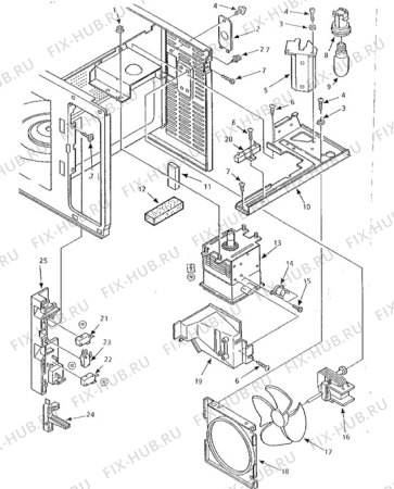 Взрыв-схема микроволновой печи Electrolux NF3054 - Схема узла Electrical equipment