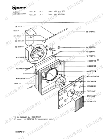 Взрыв-схема плиты (духовки) Neff 195304129 1037/51LHCD - Схема узла 04