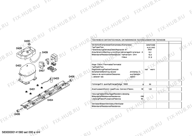 Взрыв-схема холодильника Balay 3KFB7716 - Схема узла 04