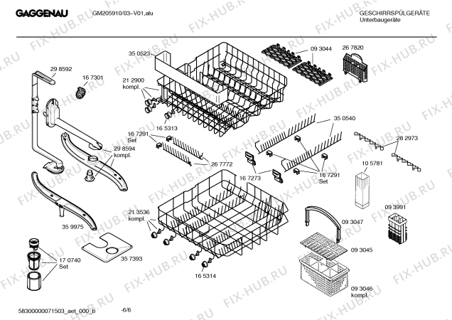 Взрыв-схема посудомоечной машины Gaggenau GM205910 - Схема узла 06