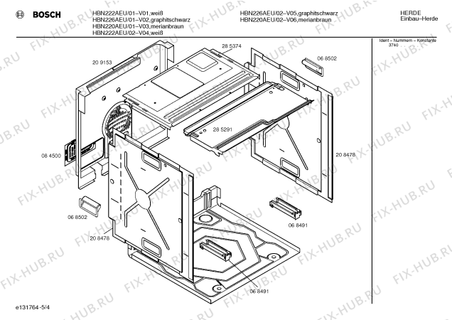 Взрыв-схема плиты (духовки) Bosch HBN226AEU - Схема узла 04