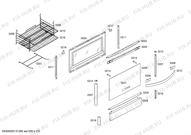 Схема №2 HEK45X25EH PERF GRILL 30 INOX EMB GE 127V с изображением Дюза для духового шкафа Bosch 00419438