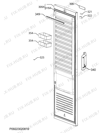 Взрыв-схема холодильника Electrolux EUE2634MHW - Схема узла Door