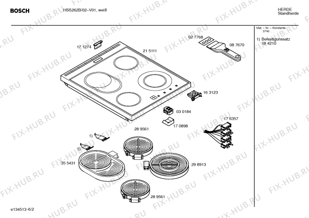 Схема №3 HSS262B с изображением Стеклокерамика для плиты (духовки) Bosch 00215111