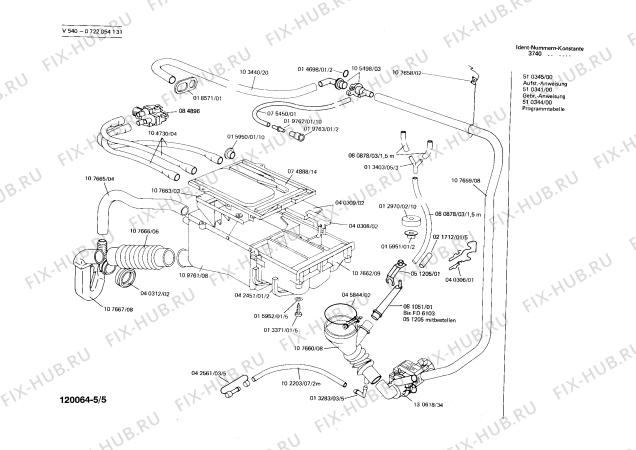 Взрыв-схема стиральной машины Bosch 0722054131 V540 - Схема узла 05
