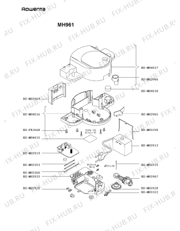 Взрыв-схема техники по уходу за телом Rowenta MH961 - Схема узла MH961CH_.__2