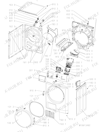 Схема №1 AZB 6370 с изображением Блок управления для стиралки Whirlpool 481010580636