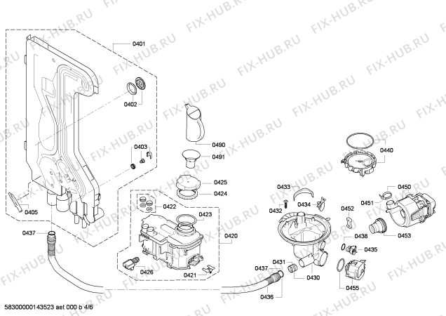 Взрыв-схема посудомоечной машины Balay 3VS302BA - Схема узла 04