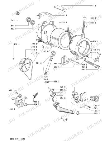 Схема №2 AWM 5104/5 с изображением Тумблер для стиралки Whirlpool 481228219883