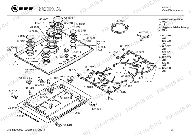 Схема №2 PGV775K01N с изображением Включатель поджига для плиты (духовки) Siemens 00427635