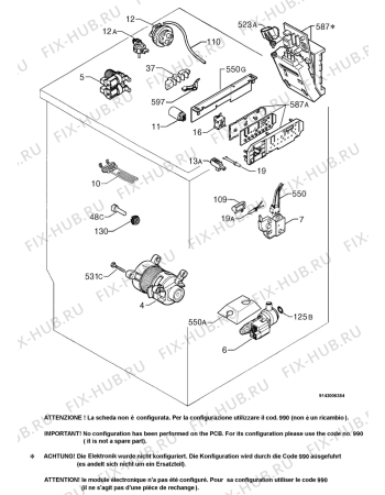 Взрыв-схема стиральной машины Rosenlew RTF3400 - Схема узла Electrical equipment 268
