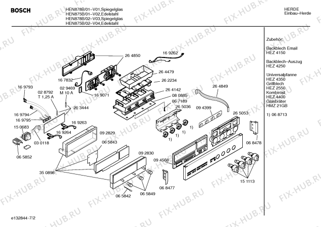 Взрыв-схема плиты (духовки) Bosch HEN875B - Схема узла 02