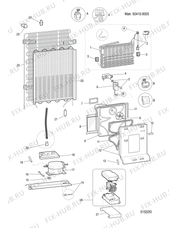 Взрыв-схема холодильника Indesit BAN13NF (F040174) - Схема узла
