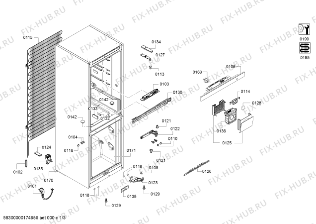 Схема №2 3KSB6805 с изображением Дверь для холодильной камеры Bosch 00711416