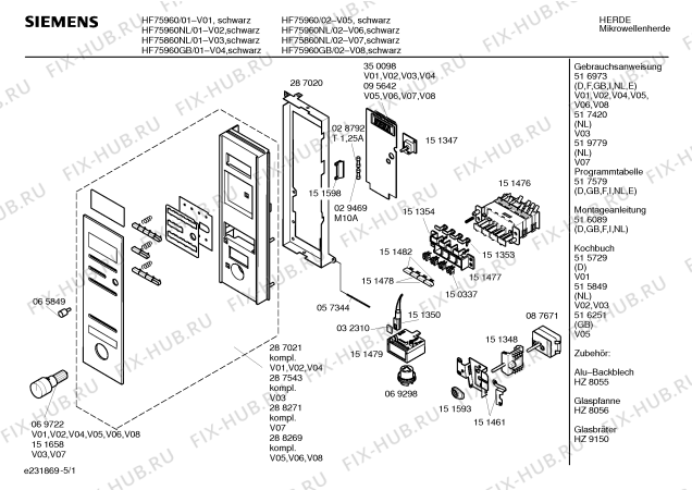 Схема №2 HF75860NL с изображением Панель управления для микроволновой печи Siemens 00288271