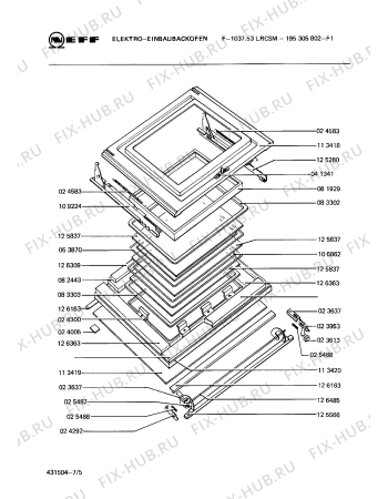 Взрыв-схема плиты (духовки) Neff 195305802 F-1037.53LRCSM - Схема узла 05