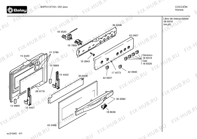Схема №2 3HP511XT с изображением Ручка выбора температуры для плиты (духовки) Bosch 00420940