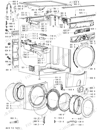 Схема №2 WAB 1200 SW с изображением Рукоятка для стиральной машины Whirlpool 480111103079