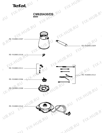 Схема №1 CM620A30/DS с изображением Обшивка для электрокофеварки Tefal FS-9100011513