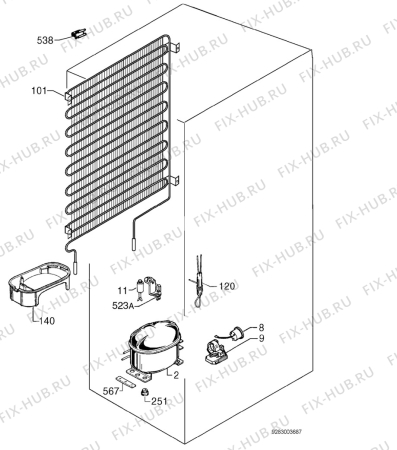Взрыв-схема холодильника Aeg S2853DT6 - Схема узла Cooling system 017