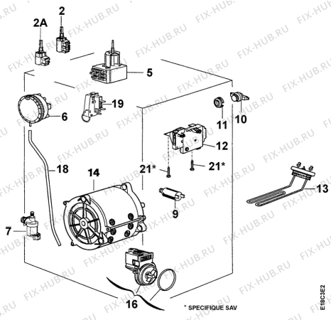 Взрыв-схема стиральной машины Faure LTC523 - Схема узла Electrical equipment