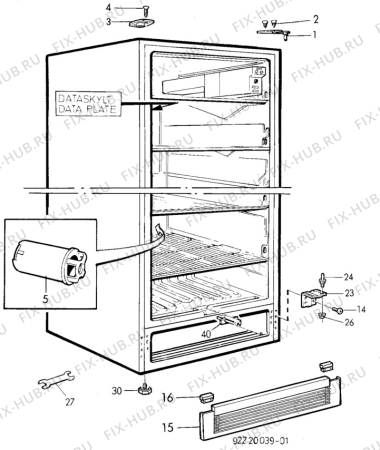 Взрыв-схема холодильника Electrolux TF968A - Схема узла C10 Cabinet