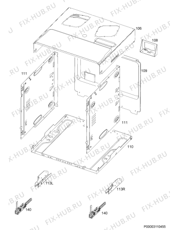Взрыв-схема плиты (духовки) Ikea KULINARISK 70416821 - Схема узла Housing 001