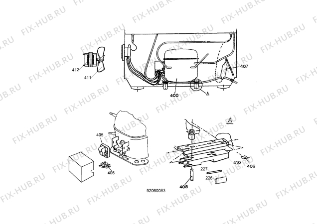 Взрыв-схема холодильника Electrolux BNF356 - Схема узла Cooling system 017