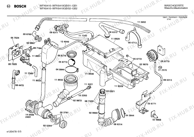 Схема №4 WFK6010GB WFK6010 с изображением Мотор для стиралки Bosch 00140498