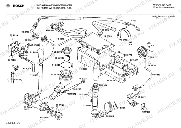 Схема №4 WFK6410GB WFK6410 с изображением Панель для стиральной машины Bosch 00271159