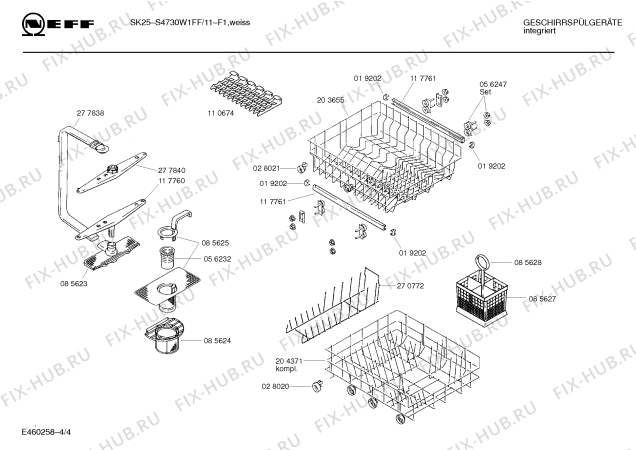 Схема №2 S4730W1FF SK25 с изображением Панель для посудомоечной машины Bosch 00282235