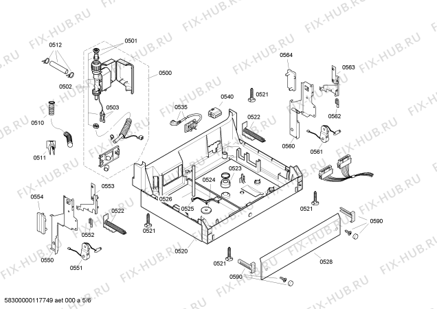 Взрыв-схема посудомоечной машины Bosch SGD58M02EU - Схема узла 05